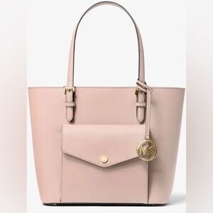 Michael Kors Jet Set Medium Saffiano light pink Leather Pocket Purse